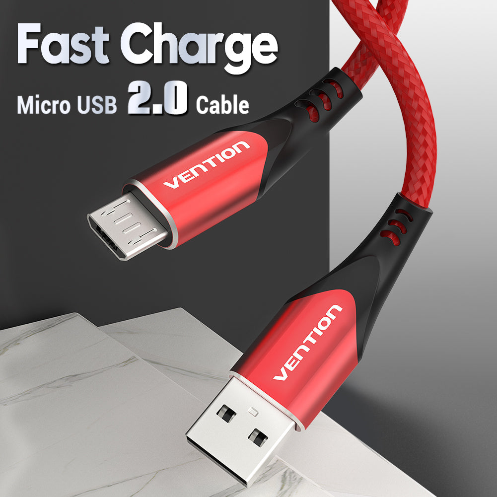 VENTION USB 2.0 to Micro USB Cable 1M Red Aluminum Alloy Type