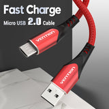 VENTION USB 2.0 to Micro USB Cable 1M Red Aluminum Alloy Type