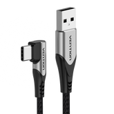 VENTION USB-C Right Angle to USB 2.0-A Cable Grey Aluminum Alloy Type