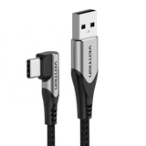 VENTION USB-C Right Angle to USB 2.0-A Cable Grey Aluminum Alloy Type
