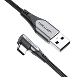 VENTION USB-C Right Angle to USB 2.0-A Cable Grey Aluminum Alloy Type