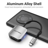 VENTION USB-C to VGA Converter 0.15M Grey Aluminum Alloy Type