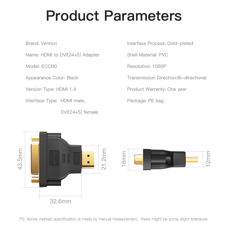 VENTION HDMI DVI Bi-Directional Adapter