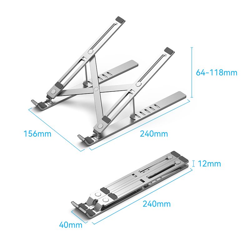 VENTION Foldable Laptop Stand Silver Aluminum Alloy Type