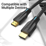 VENTION Cotton Braided 8K HDMI Cable Black