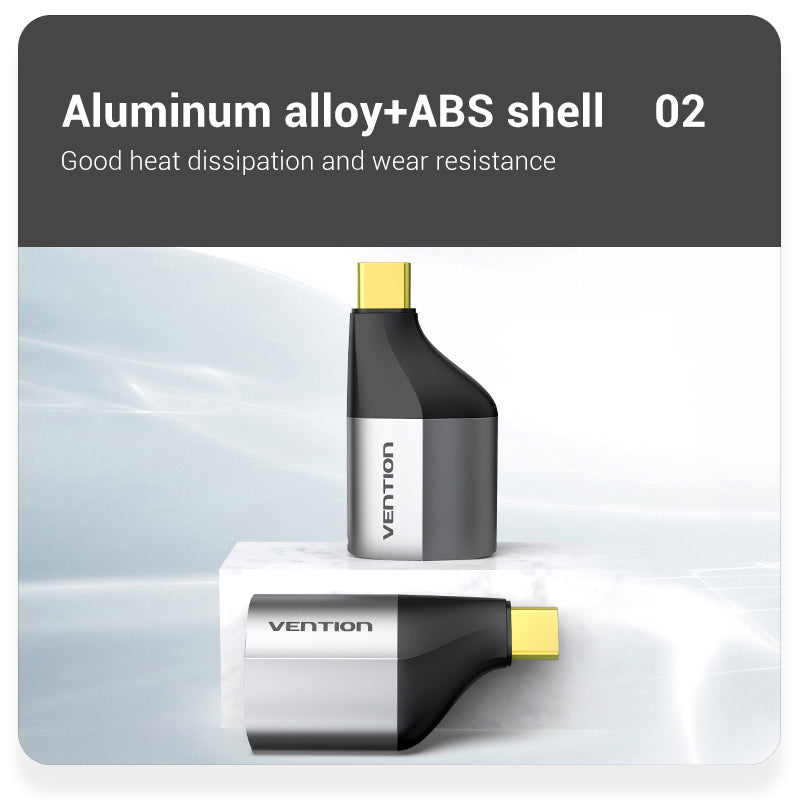 VENTION Type-C to DP Adapter Gray Metal Type