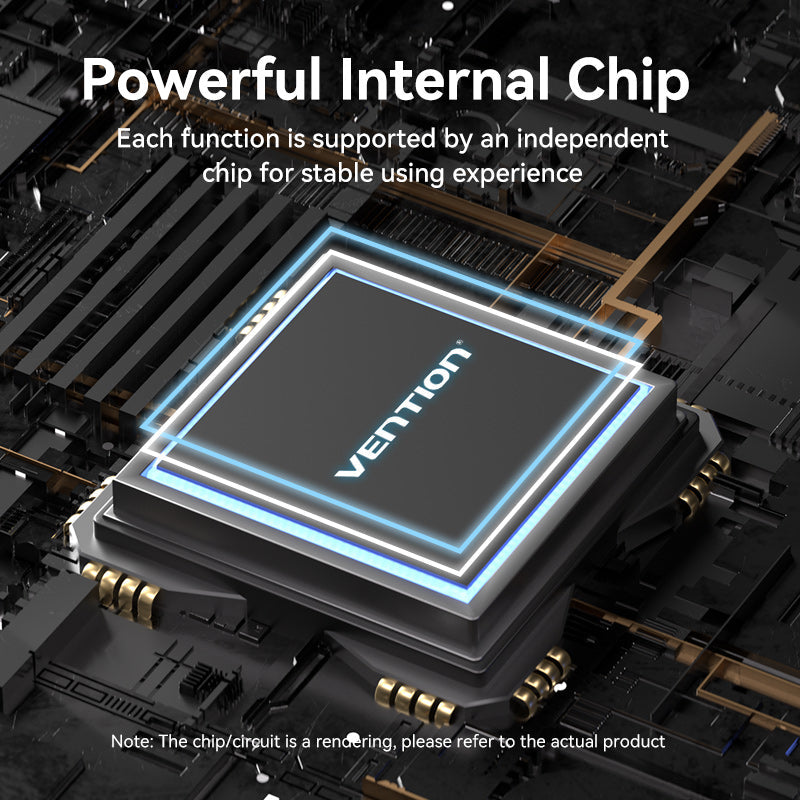 VENTION USB-C to HDMI/VGA/USB 3.1 Gen 2/USB 3.1 Gen 2-C/USB 3.0x2/RJ45/SD/TF/TRRS 3.5mm/PD/DC Docking Station Grey Vertical Aluminum Alloy Type UK Standard