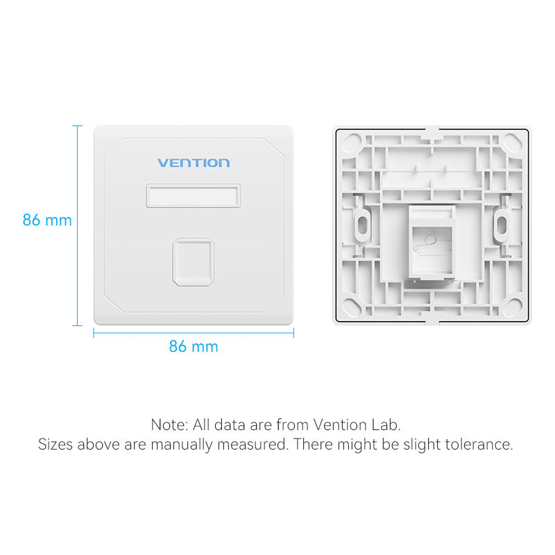 VENTION keystone Jack Wall Plate White 86 Type