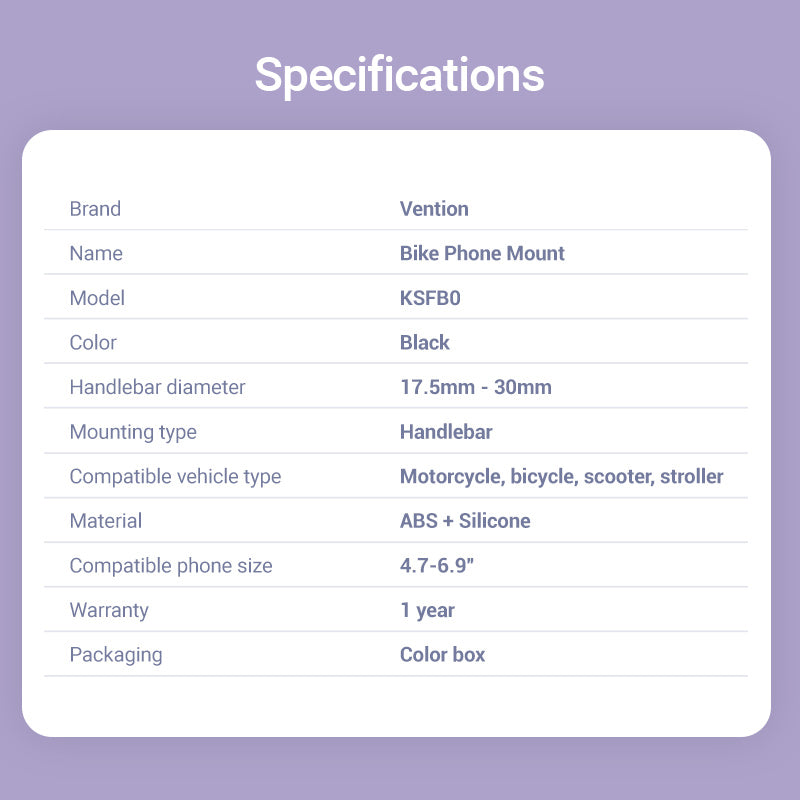 VENTION Bike Phone Mount