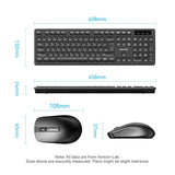 VENTION Wireless Full-Sized Keyboard and Mouse Combo with Mouse Pad Black Slim Type - US English Layout