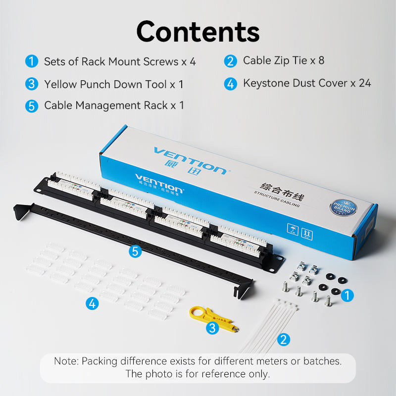 VENTION 24-port Cat 6 Unshielded Patch Panel