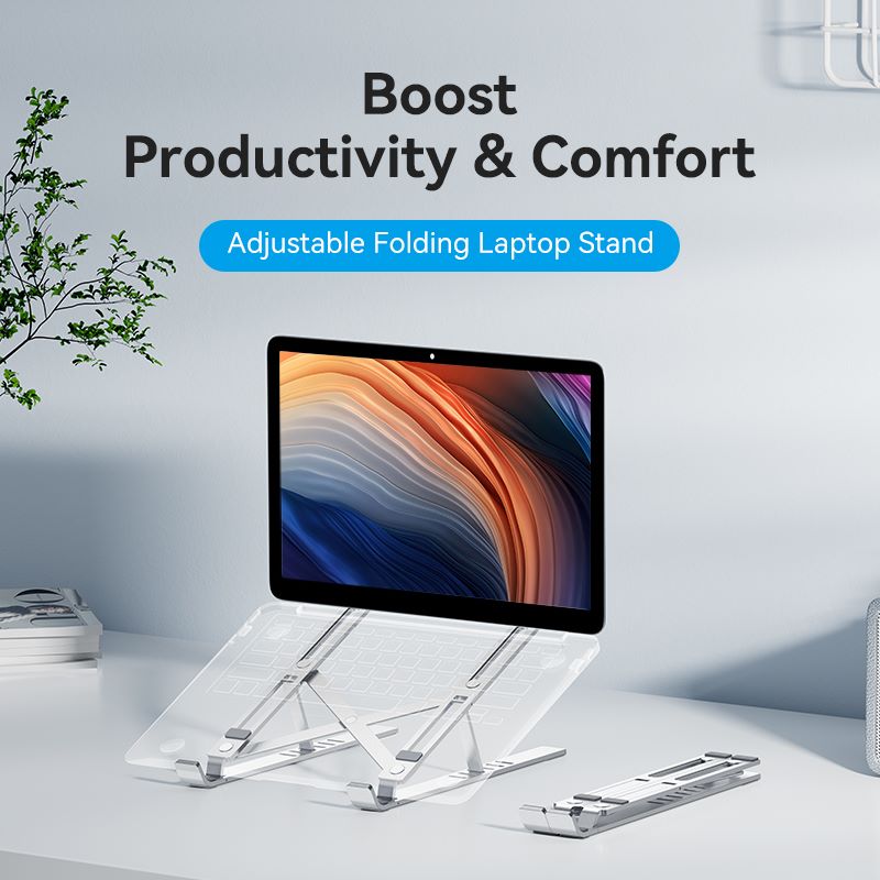 VENTION Foldable Laptop Stand Silver Aluminum Alloy Type