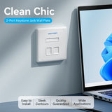 VENTION 2-Port Keystone Jack Wall Plate