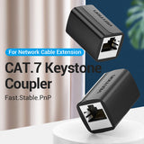 VENTION Cat.7 FTP Keystone Jack Coupler Black