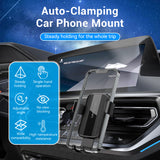 VENTION Auto-Clamping Car Phone Mount With Duckbill Clip Black Square Fashion Type