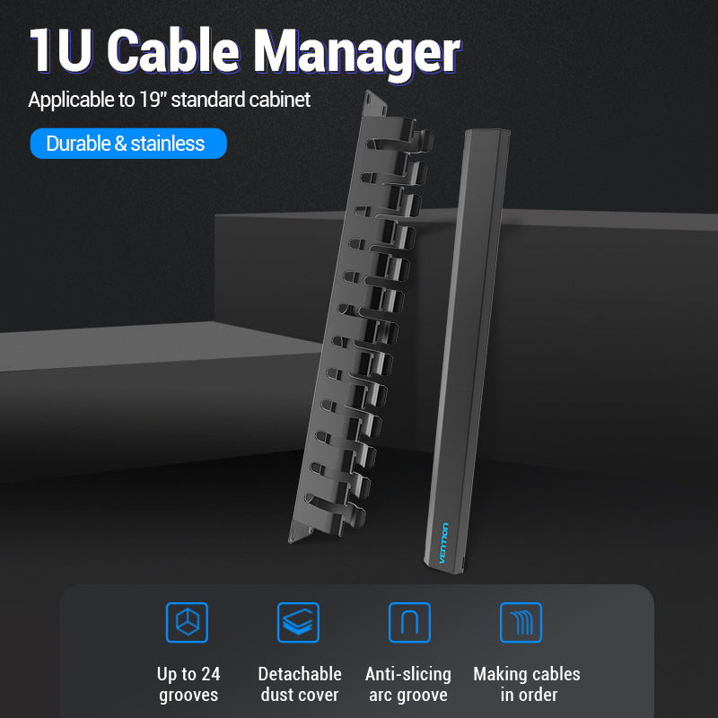 VENTION 24 U Cable Manager Black