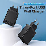 VENTION 3-Port USB(A+A+A) Wall Charger(12W/12W/12W) EU-Plug