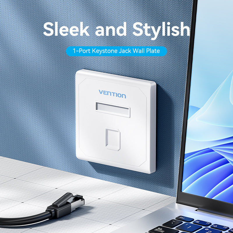VENTION keystone Jack Wall Plate White 86 Type