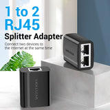 RJ45 Splitter Adapter Black PVC Type