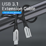 VENTION Cotton Braided USB-C 3.1 Extension Cable