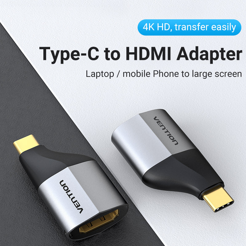 VENTION Type C Male to HDMI Female Adapter Grey Aluminum Alloy Type