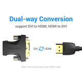 VENTION HDMI Female to DVI (24+1) Male Adapter Black