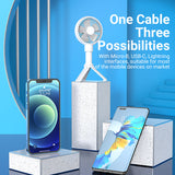 VENTION USB 2.0 A Male to 3-in-1 Micro-B&USB-C&Lightning Male Cable 0.5M Grey Aluminum Alloy Type