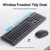 VENTION Wireless Full-Sized Keyboard and Mouse Combo with Mouse Pad Black Slim Type - US English Layout
