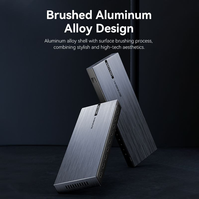 VENTION 4K 1x8 HDMI Splitter Black Aluminum Alloy Type UK Standard