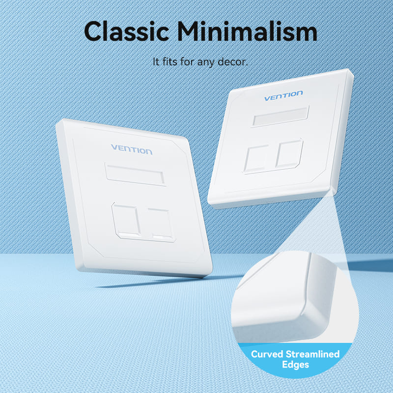 VENTION 2-Port Keystone Jack Wall Plate