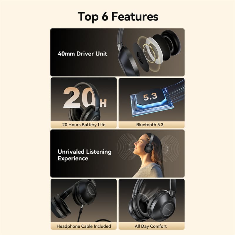 VENTION Wireless On-Ear Headphones SoundMate