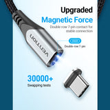 VENTION USB 2.0 A Male to 2-in-1 Micro-B&USB-C Male Magnetic Cable Grey Aluminum Alloy Type