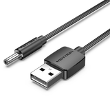 VENTION USB to 3.5mm Barrel Jack 5V DC Power Cable Black