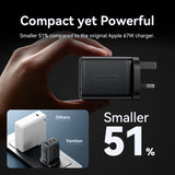 VENTION 3-Port USB (C + C + A) GaN Charger (65W/65W/60W) UK-Plug Black