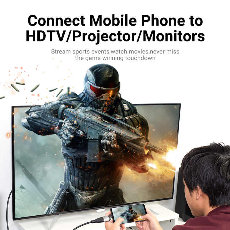 VENTION Type C Male to HDMI Female Adapter Grey Aluminum Alloy Type