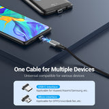 VENTION USB 2.0 A Male to 2-in-1 Micro-B&USB-C Male Magnetic Cable Grey Aluminum Alloy Type