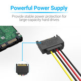 VENTION SATA 15P Male to 90° 2*15P Female Power Splitter Cable 0.15M Black