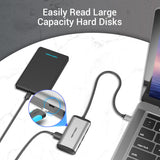 VENTION Type-C to USB3.0*4/Micro USB Hub 0.15m Grey Metal Type