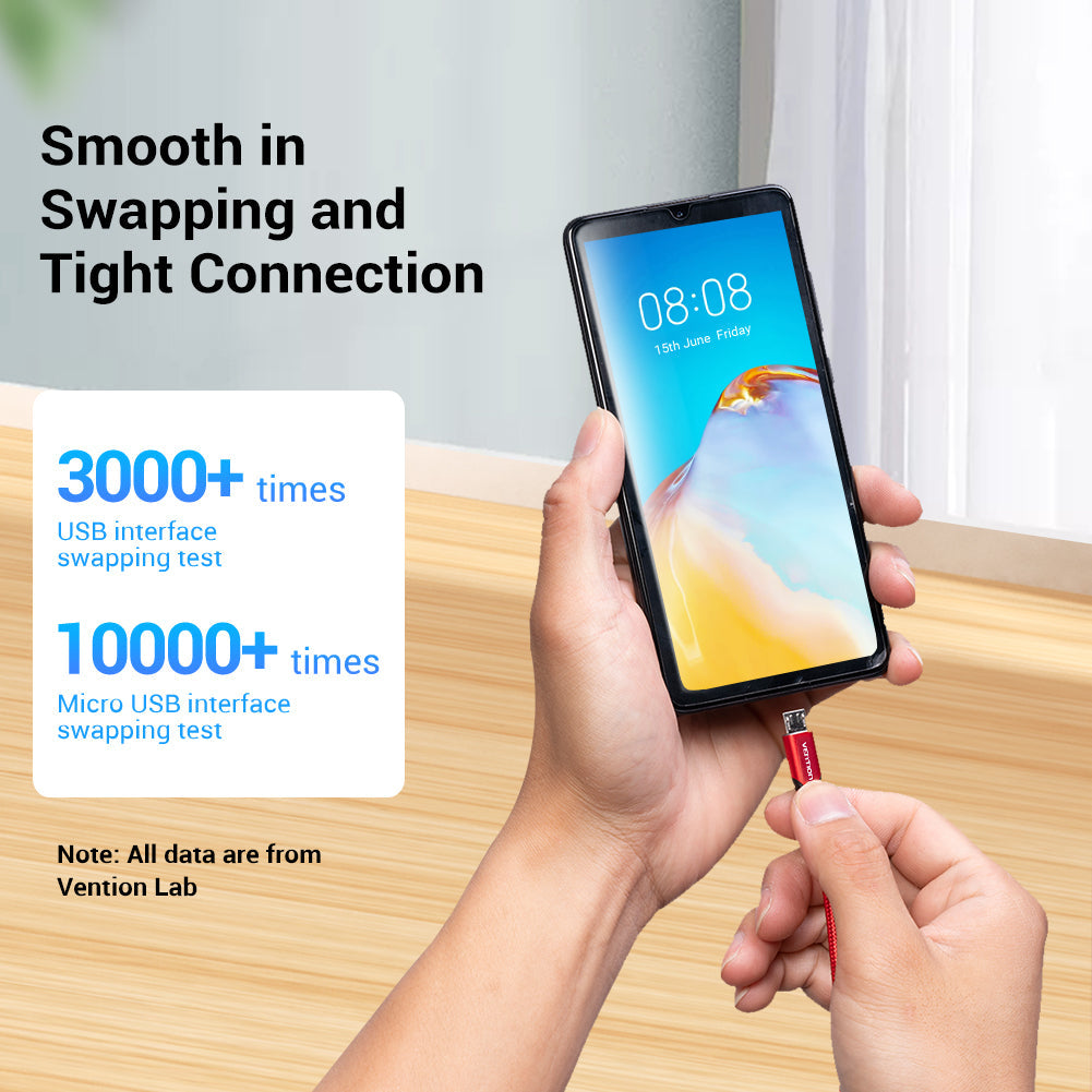 VENTION USB 2.0 to Micro USB Cable 1M Red Aluminum Alloy Type