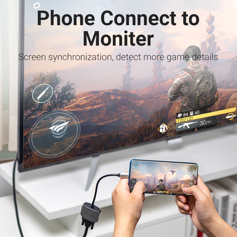 VENTION USB-C to VGA Converter 0.15M Grey Aluminum Alloy Type