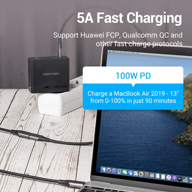 VENTION Cotton Braided USB-C 3.1 Extension Cable