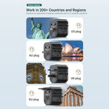 VENTION 3-Port USB (C+C+A) Universal Travel Adapter (20W/18W/18W)