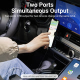 VENTION Two-Port USB A+C(18/20) Car Charger Grey Mini Style Aluminium Alloy Type