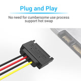 VENTION SATA 15P Power Extension Cable 0.3M Black