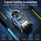 VENTION Two-Port USB A+C(18/20) Car Charger Grey Mini Style Aluminium Alloy Type