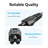 3-Prong Power Cord 1.8M C5 Connector EU Plug