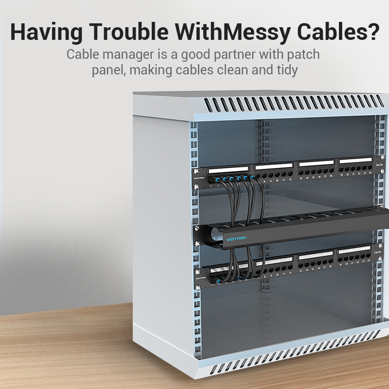 VENTION 24 U Cable Manager Black