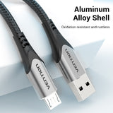 VENTION USB 2.0 to Micro USB Cable Grey Aluminum Alloy Type