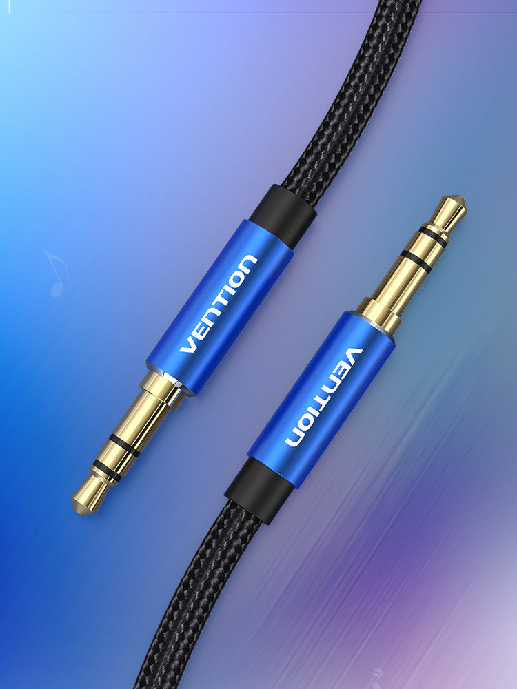 VENTION Cotton Braided 3.5mm Male to Male Audio Cable Blue Aluminum Alloy Type