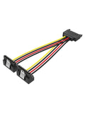 VENTION SATA 15P Male to 90° 2*15P Female Power Splitter Cable 0.15M Black
